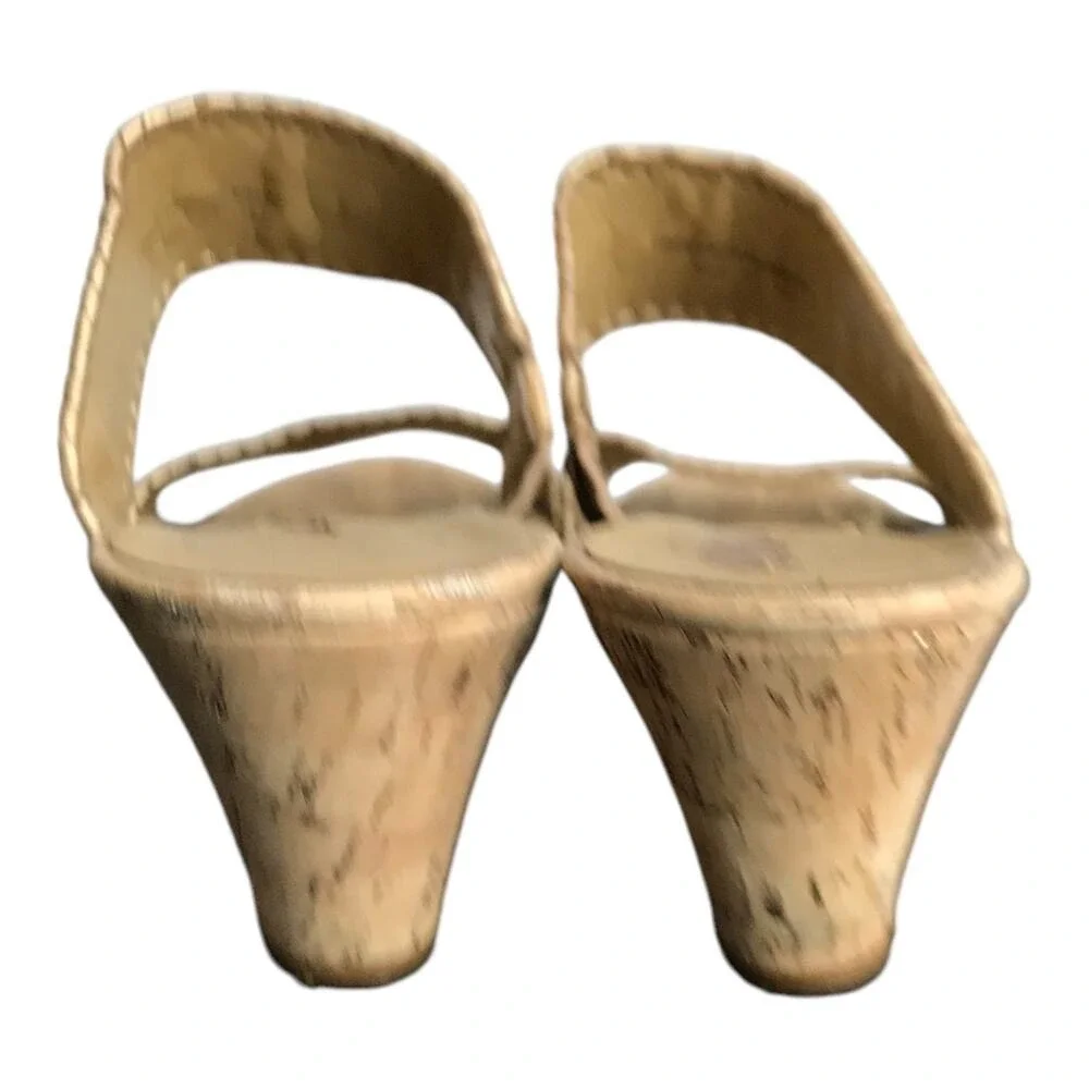 Jack‎ Rogers Womens 10 Cork Wedge Sandals Brown Strappy Summer Platform Heels
